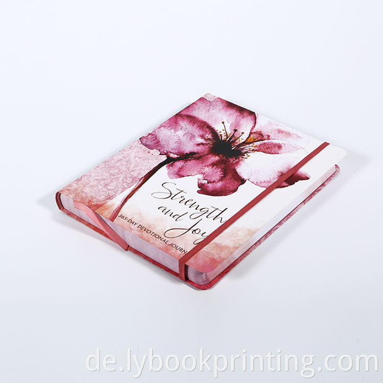 OEM Customized Drucken hochwertiges Pink English Hardcover -Buch mit Ribbon Book Marke
